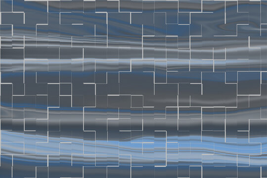Abstract digital grid pattern with flowing blue and grey background