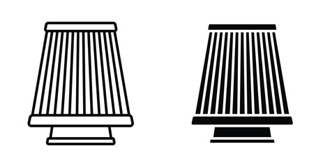 Air filter icon. Line with editable stroke and flat for Web