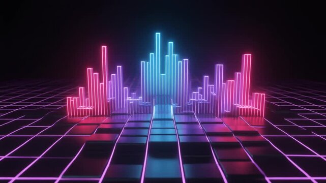 Abstract blue city background with urban skyline, vector illustration of graph and skyscraper architecture