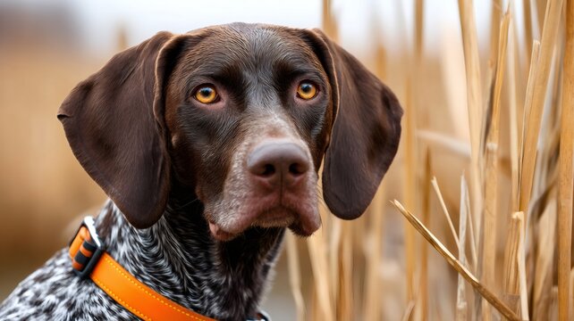 German shorthaired pointer dog portrait outdoors