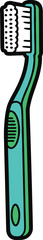 Cute cartoon toothbrush illustration, dental hygiene tool clipart, kids brushing teeth graphic, oral care brush icon for education and health designs