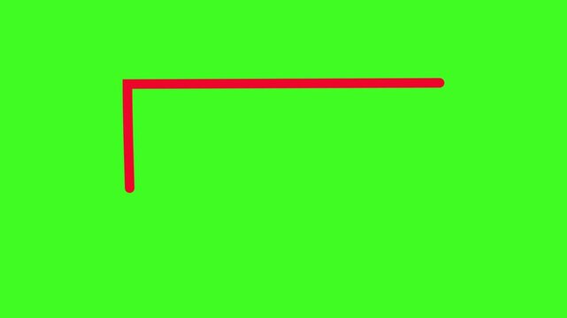 Red hand drawn square, highlight green screen background animation video