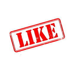 Red rectangular rubber stamp with the word like embossed in bold letters isolated on transparent background