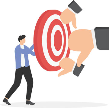 Businessmen target money to cope with thumb down signs.

