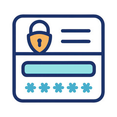 Secure login screen with padlock icon isolated on transparent background