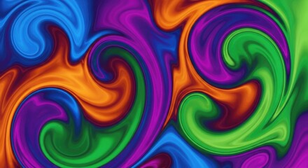 Obraz premium Vibrant Swirling Colors Abstract Art - A Mesmerizing Visual Display.