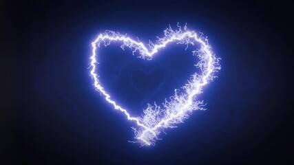 Lightning bolt with the shape of heart overlay special vfx. Add lightning thunder bolt screen overlay effect to your footage as romantic sparking effect.
