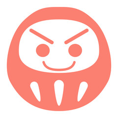 Fototapeta premium Cute Red Daruma Icon – Simple Japanese New Year Vector Illustration