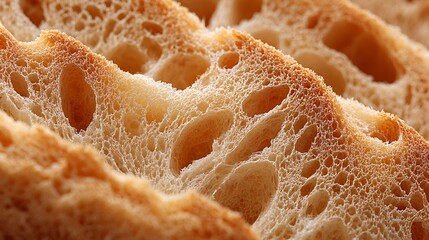 A close-up of loaf crust, macro texture, artistic composition