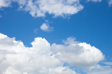 Fototapeta premium Clear Sunny Day Blue Sky with White Clouds Background Photography