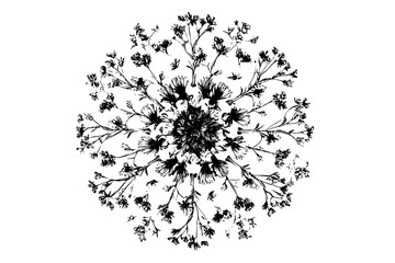 Obraz premium Saffron's Blossom: Flowering Heart Nature | Clean, isolated vector art for creative projects.