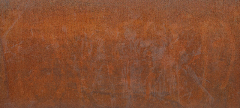 Grunge rusty orange brown industrial industry metal corten steel background texture banner