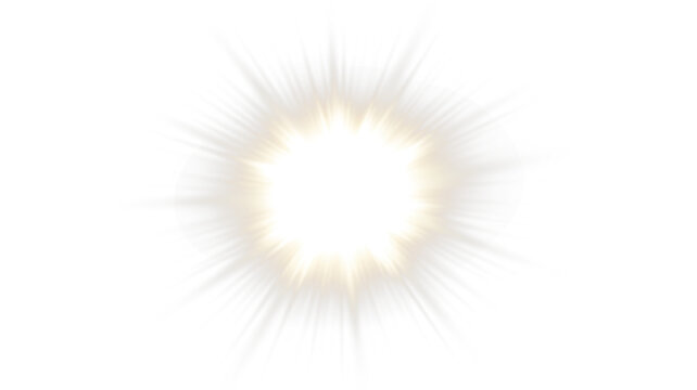 Bright glowing light burst overlay with soft edges, creating a radiant effect, ideal for enhancing designs, backgrounds, and artistic projects with vibrant illumination