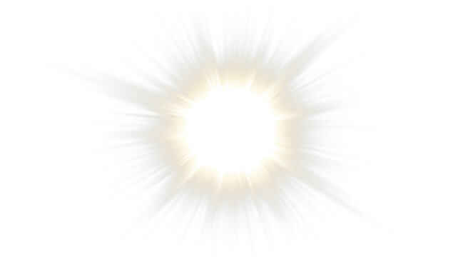 Bright glowing light burst overlay with soft rays emanating outward, creating an ethereal atmosphere for creative design projects and visual storytelling applications