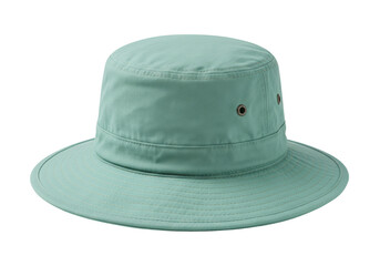 Isolated wide-brimmed canvas hat, sun protection for outdoor activities, hiking or travel