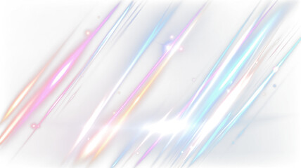 Abstract colorful light streaks overlay on a soft white background, creating a vibrant and dynamic visual effect for creative design projects and artistic presentations