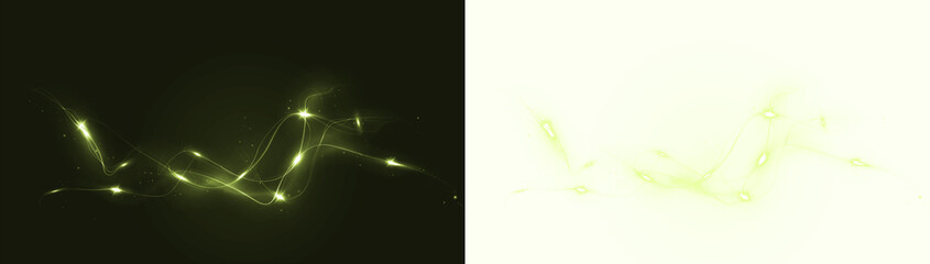 dynamic visual representation of sound with luminous waves and ribbon