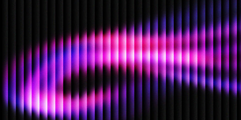 Neon purple flow background. Glowing swirl of pink-purple light with glass reflection and noise grain.