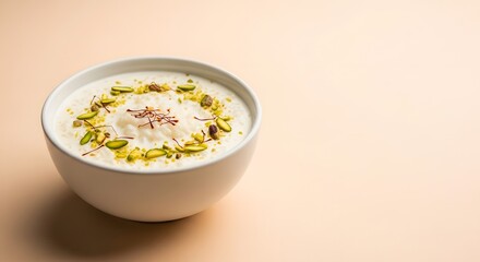 Creamy Rice Pudding with Pistachios and Saffron - Delicious Dessert
