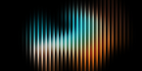 Teal orange light flow background. Soft motion blur with vertical glass texture and cinematic noise overlay.