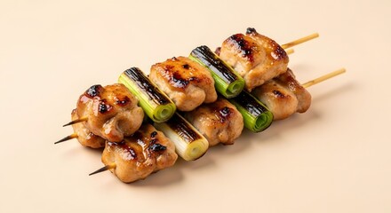 Delicious Grilled Chicken and Scallion Skewers