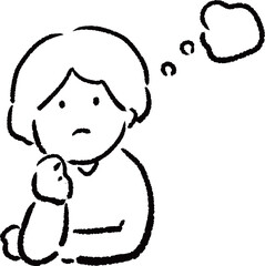 アイデアを考えている人のイラスト