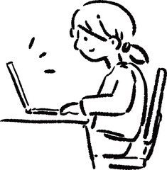 在宅で作業する人のイラスト