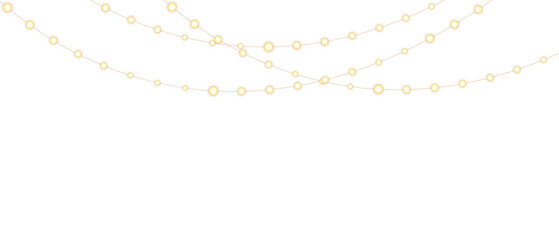 Christmas bulbs twinkle with gentle shine, festive garland string light PNG