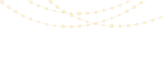 Christmas bulbs twinkle with gentle shine, festive garland string light PNG