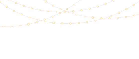 Light garland christmas decoration festive glow abstract transparent gold isolated winter holiday party lamp bright string chain png	