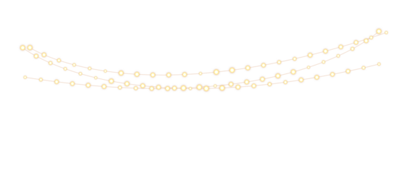 PNG Christmas lights with glowing bulbs for holiday cards and banners overlay background	
