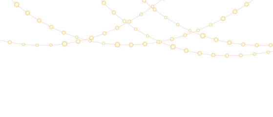 Seamless decorative Christmas border with conifer branches and lights overlay background	