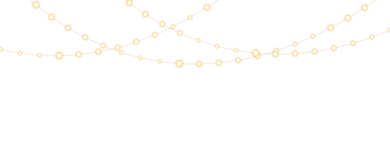 PNG Christmas lights with glowing bulbs for holiday cards and banners overlay background	
