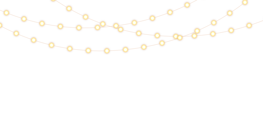 Png christmas lights on a transparent background. Christmas light PNG. Set of Christmas glowing garlands. For advertising invitations, web banners, postcards. Vector. Christmas decoration, LED lam