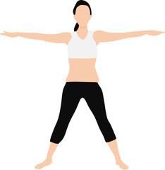 ダイエットする女性のイラスト(ストレッチ)	