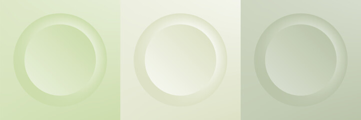 Set of abstract 3d beige, different color circle frame design for cosmetic product. Collection of trendy color geometric background with copy space. Top view scene. Vector EPS10