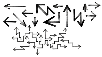 Directional pointers illustration with various orientations and styles for graphic design projects use