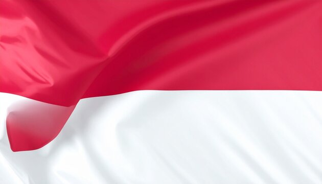 Indonesia national flag with red over white horizontal bands, symbolizing courage and purity, waving in the wind. - Powered by Adobe