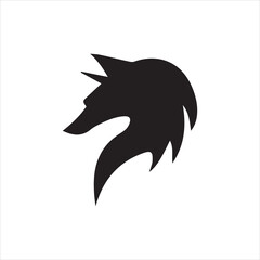 Elegant black head wolf art logo design inspiration