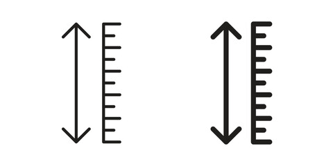 Adjustable height icon doodle set. editable outline stroke vector eps
