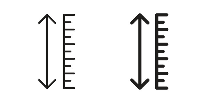 Adjustable height icon doodle set. editable outline stroke vector eps
