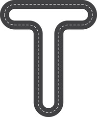 Fototapeta premium Race Track in Letter T Shape, Road Track