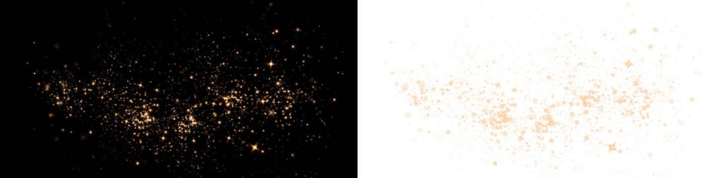 gold shower sparkle, vibrant metallic confetti cascades over dark background