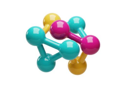 Isolated colorful molecule model, scientific structure for medical or chemistry innovation - Powered by Adobe