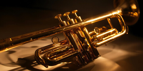Golden Trumpet in Warm Dramatic Light