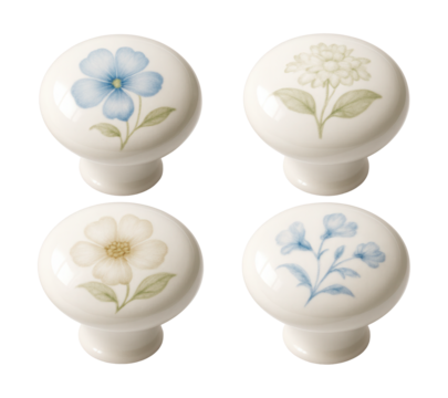 Ceramic drawer knobs to refresh your kitchen cabinet's appearance.