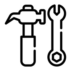 hammer and wrench icon