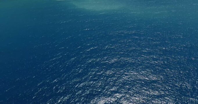 Calm blue sea view from above near Buggerru, Sardinia, Italy