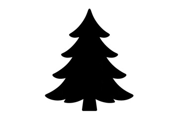 Fototapeta premium Black christmas tree silhouette icon creating a simple holiday symbol for winter celebration design with transparent background