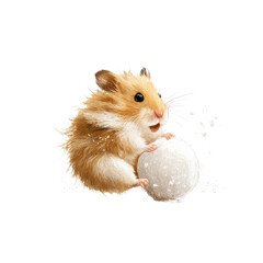 A hamster holding a ball cute
